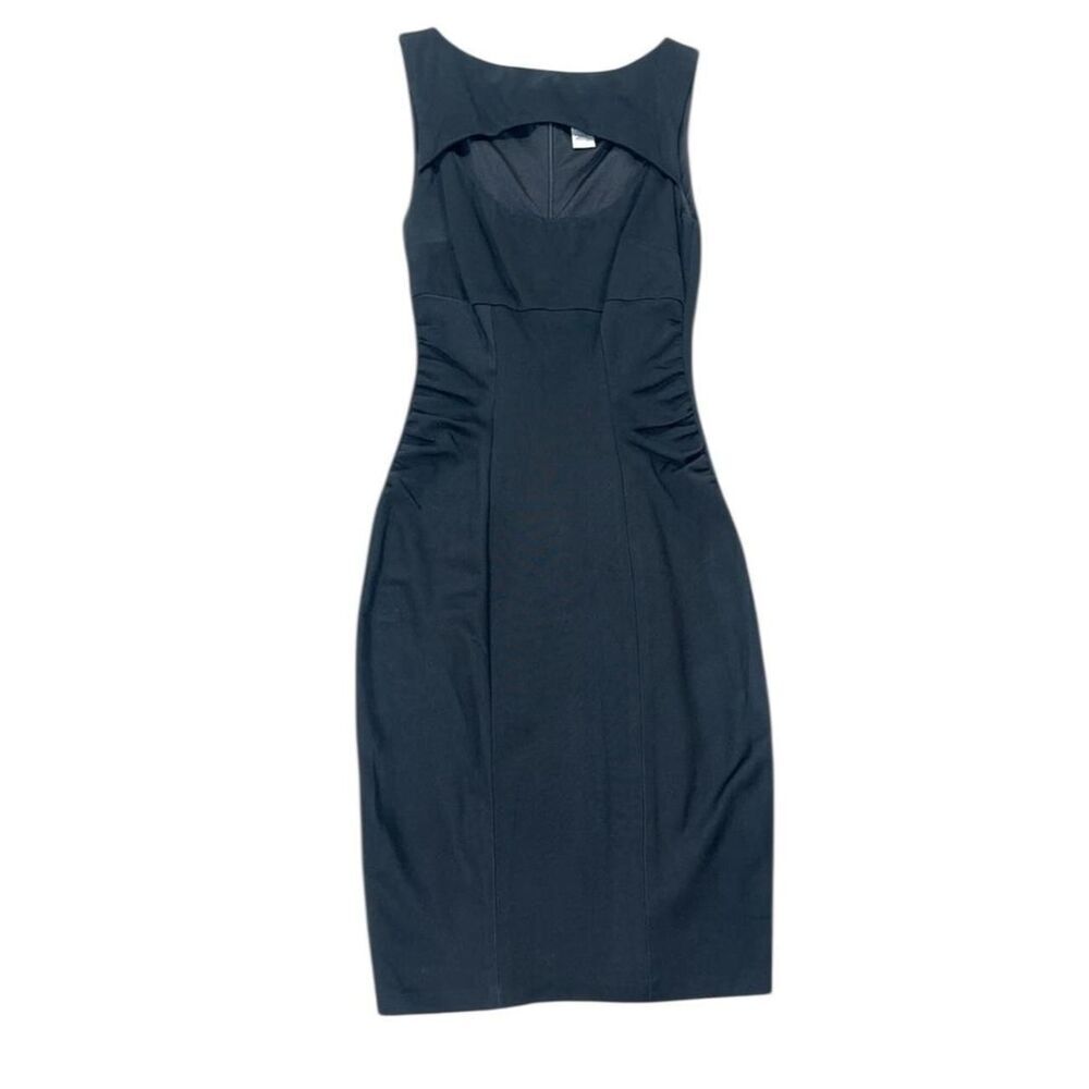 Cache Black midi pencil dress with cut outs